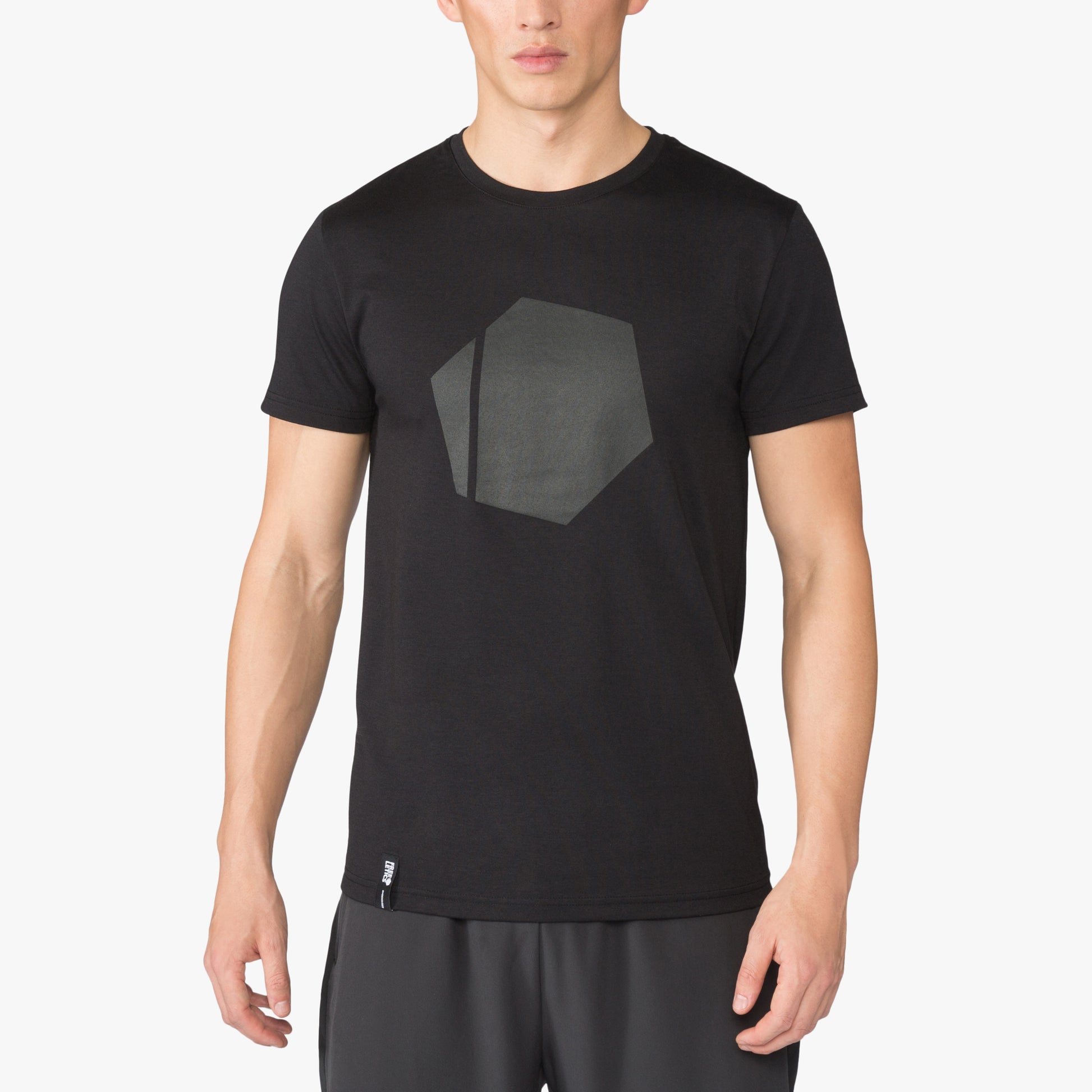 Planet Fitness Grey Cog Logo Men's Black Graphic T-Shirt Size Medium
